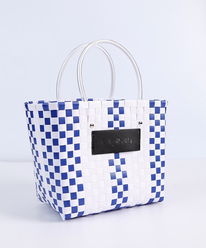 Wicker Basket Top-handle Bags Women Straw Rattan Woven Beach Handbag Totes For Female Leisure Shopping Bag: SJ005-06