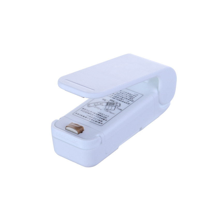 Mini Bag Sealer Heat Bag Verpakking Sealer Handheld Heat Vacuum Sealer Draagbare zaksluitmachine Voedsel Snacks Opslaggereedschap: WHITE