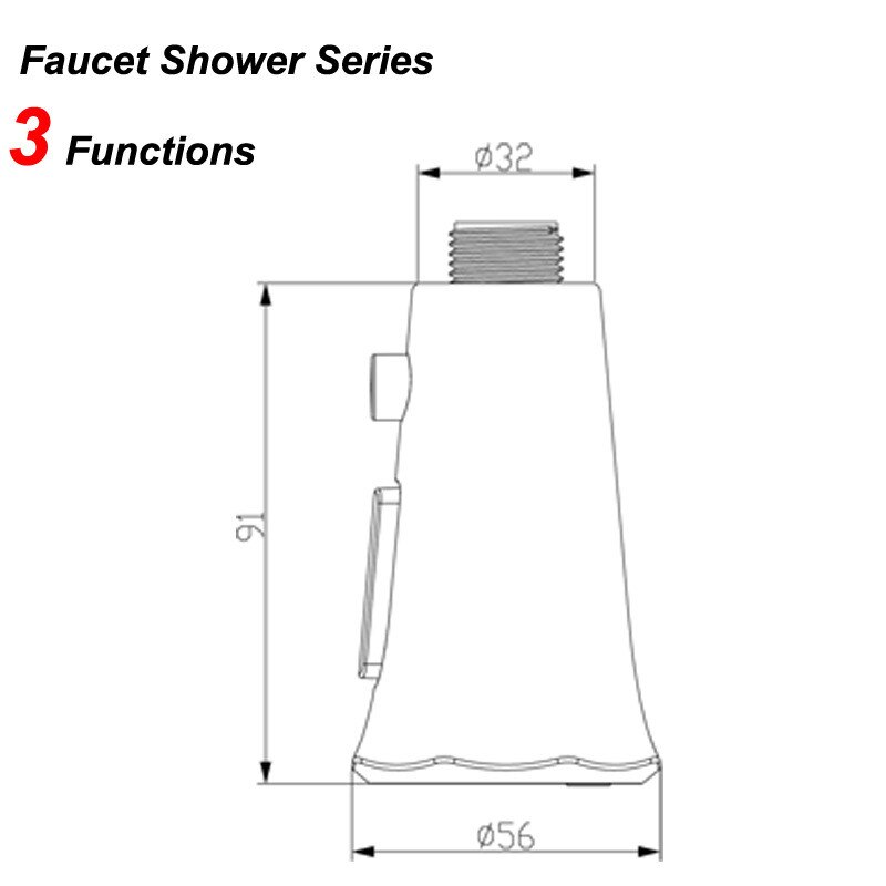 Shower Head Faucet Pull Head Accessories Button Switch 3 Function Bathroom May06