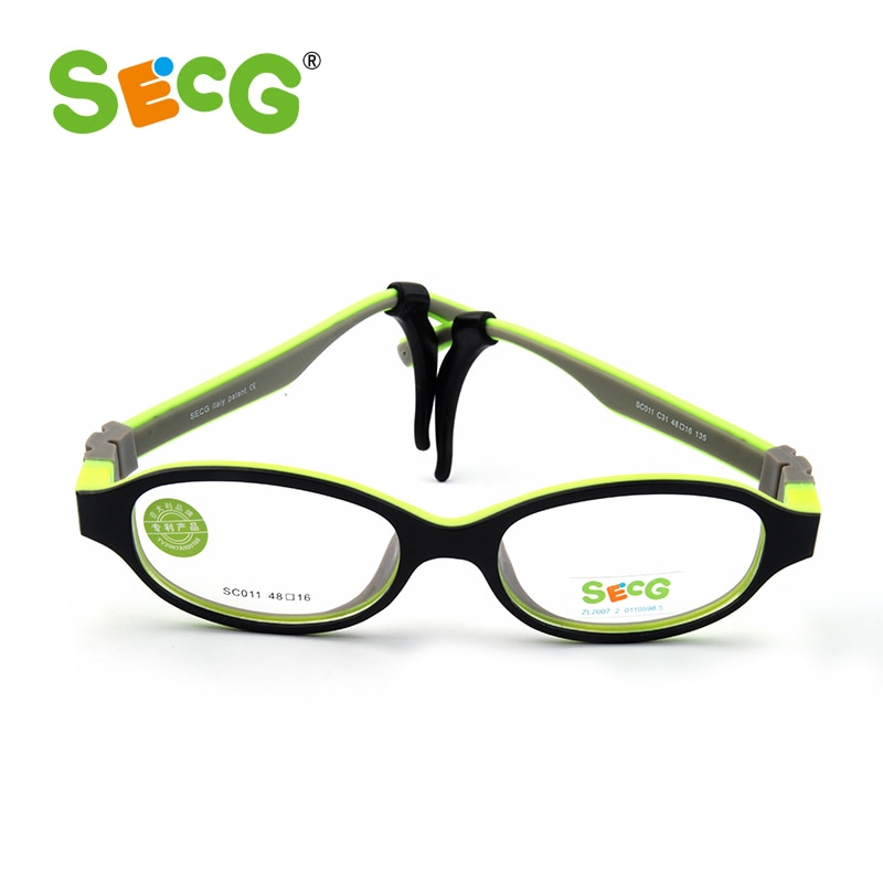 SECG TR90 Ultralight Soft Flexible Safety Kid Children Frame Glasses