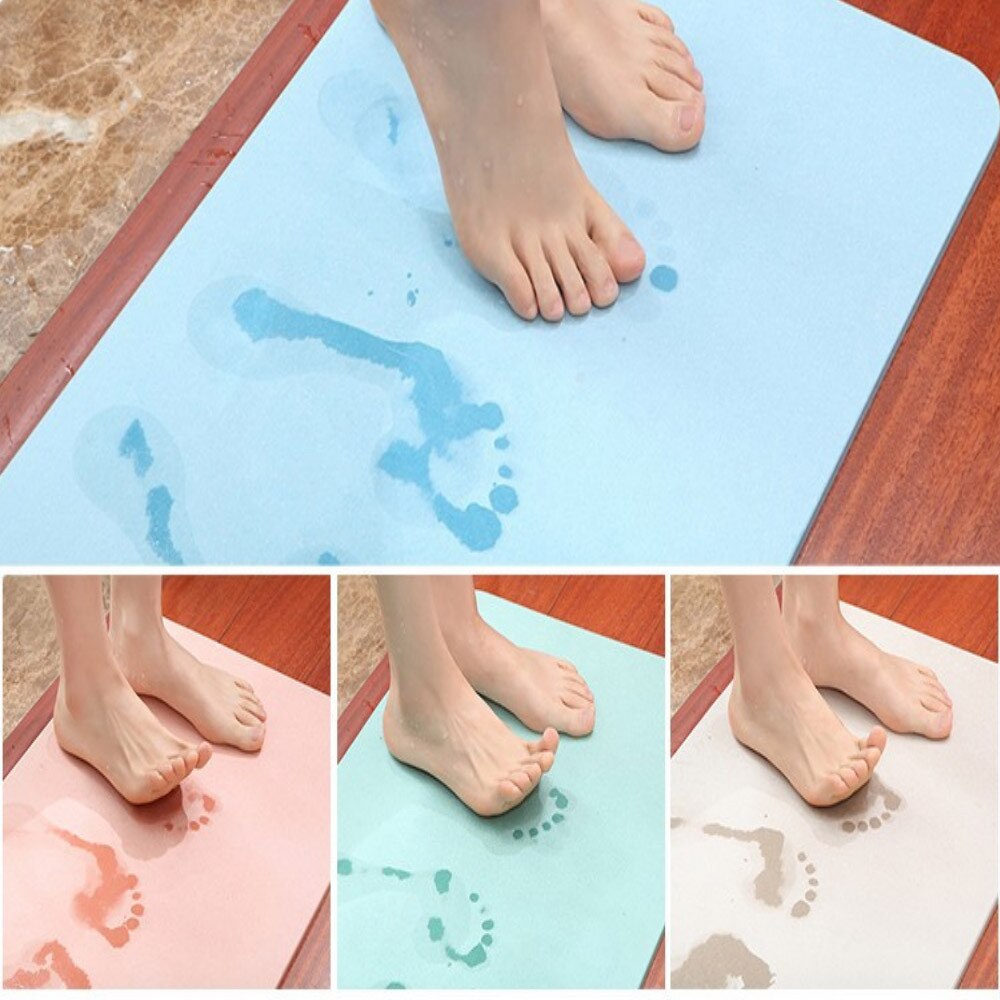 YISUMEI Tapis de salle de bain antidérapant super absorbant avec revers en caoutchouc, s'adapte sous la salle de bain pour baignoire de douche, 43,2 x 61 cm, champignons rouges amusants