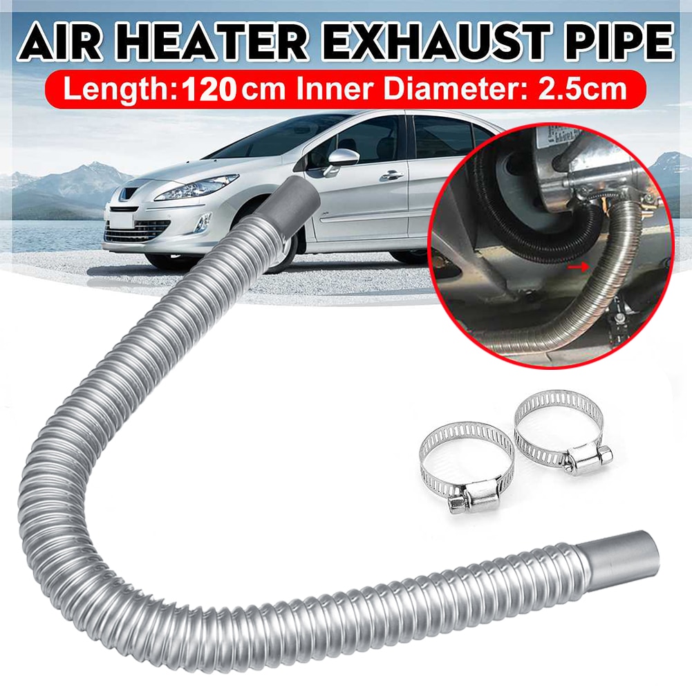 Parking Air Heater Tank Exhaust Stainless Steel Pipe Diesel Gas Vent Hose 120cm