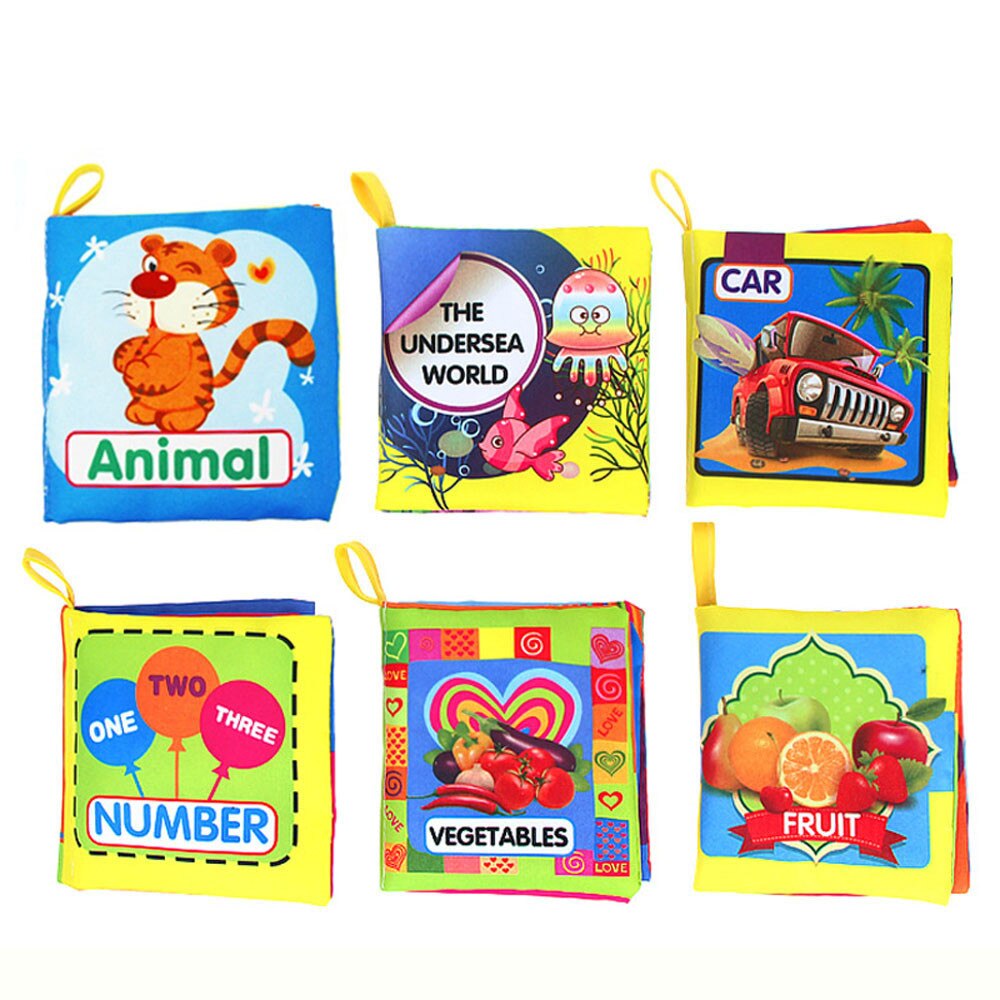 3pz Molle Del bambino Libro di Panno Animale Colori Forma di Apprendimento Precoce Giocattoli Educativi Giocattolo Sviluppo di Intelligenza per 0-12 mesi ZXH