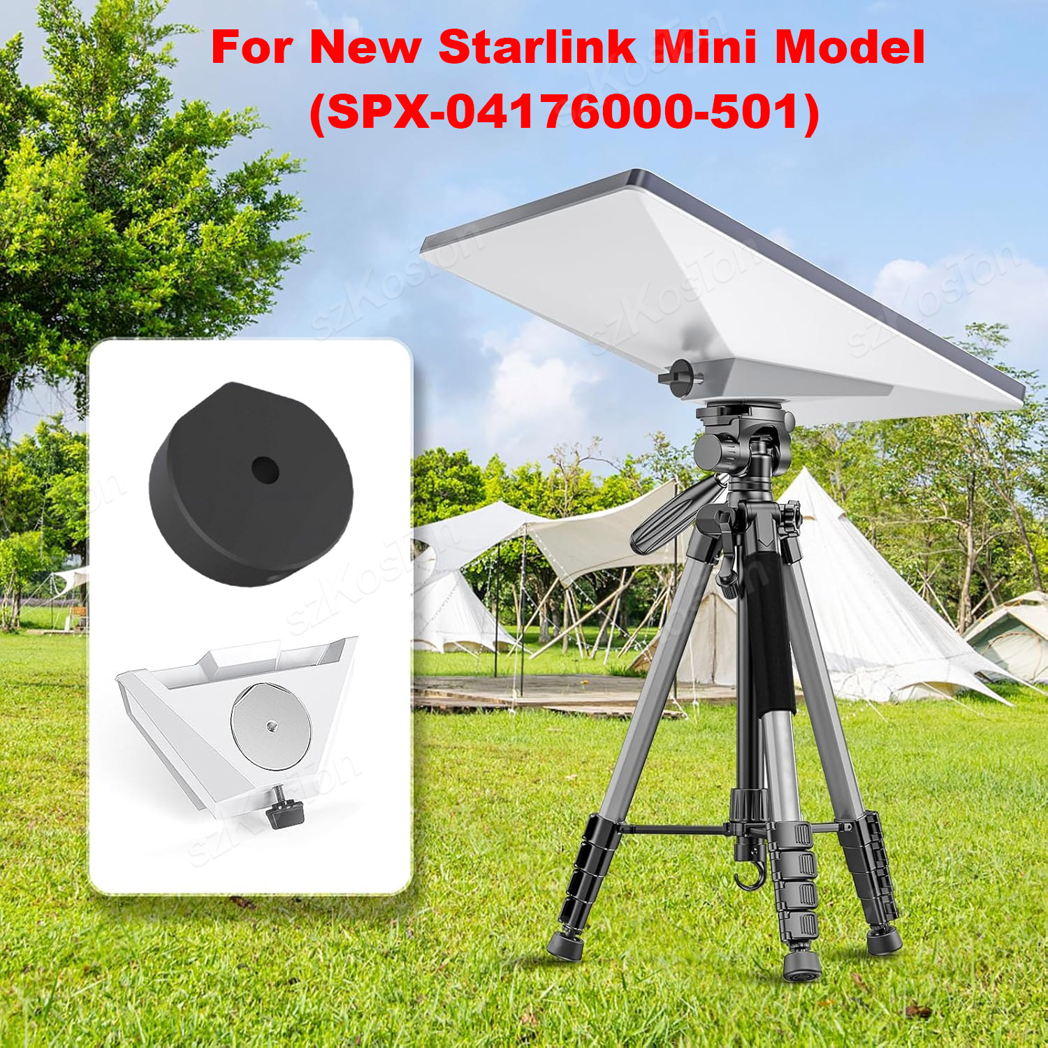Para novo modelo Starlink Mini (SPX-04176000-501) montagem de adaptador de tripé 1/4 "-20 3/8"-16 rosqueado para StarLink Mini Mount