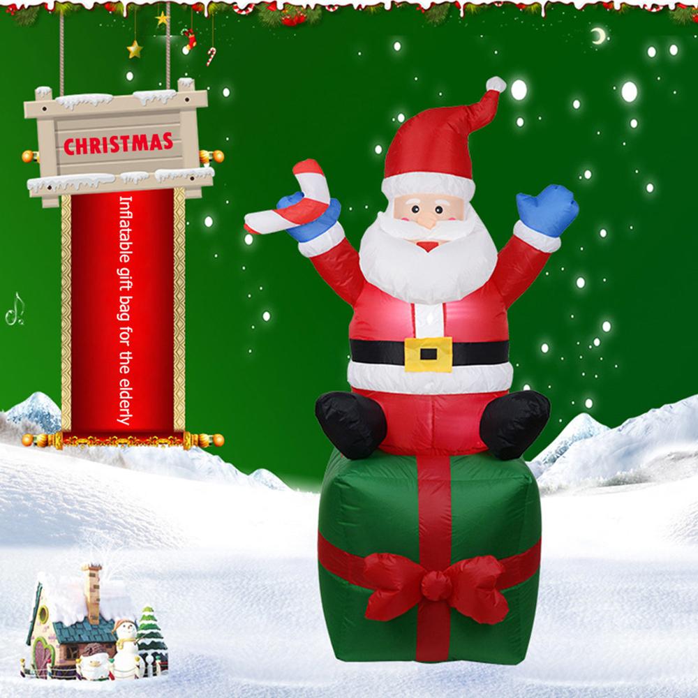 6FT Opblaasbare Kerstman Blow Up Kerstversiering Met Led Verlichting Voor Thuis Yard Winkelcentra Xmas Party Decor Eu plug: 1.8m