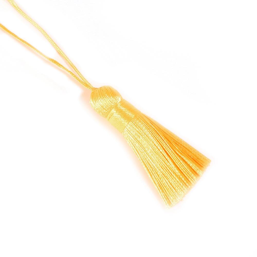 2 pçs poliéster seda borla pingente 5.5cm longo algodão borla para decoração de casamento casa diy costura cortina acessórios: YELLOW