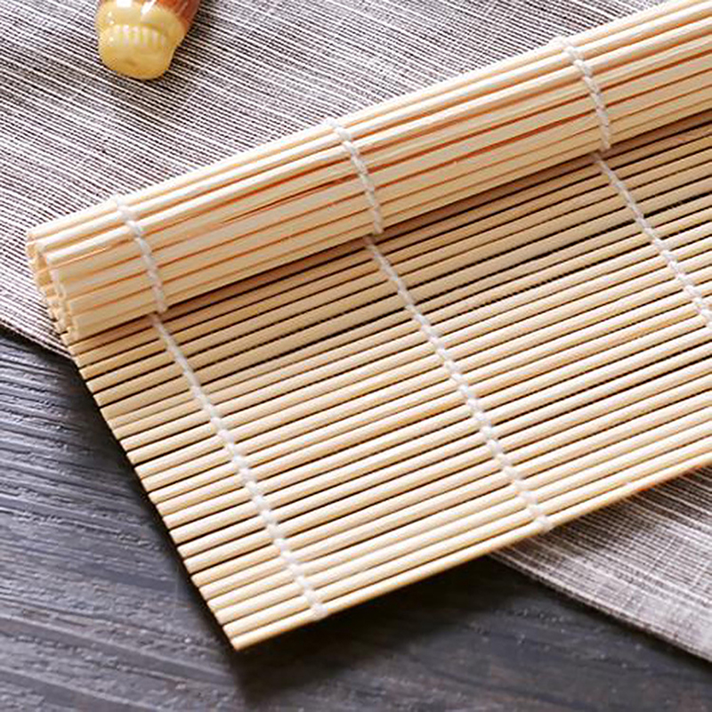 Esterilla enrollable de bambú para cocina, herramienta japonesa de 24x24cm para paletas de arroz Onigiri, 1 unidad