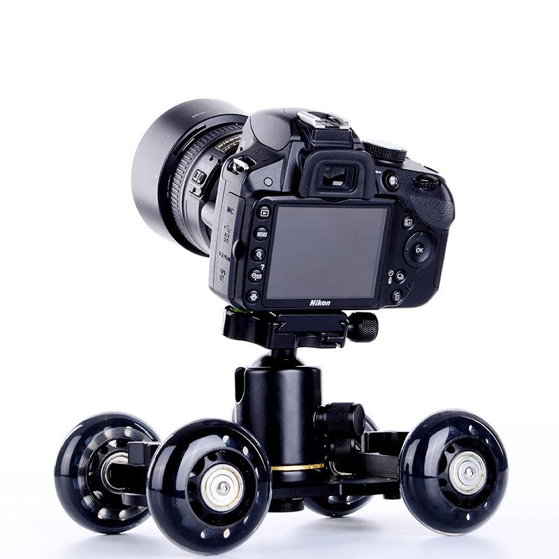 Video Track Rail Stabilisator DSLR Camera Dolly Skater Tafelblad Mobiele Rolling Slider Auto voor Camera Camcorder Rig (zwart) CD50