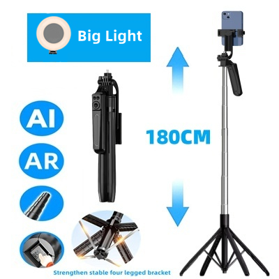 Statyw FANGTUOSI 1800 mm do aparatu w smartfonie, statyw z migawką Bluetooth, bezprzewodowe uchwyty do selfie Stick Uchwyt na telefon: green