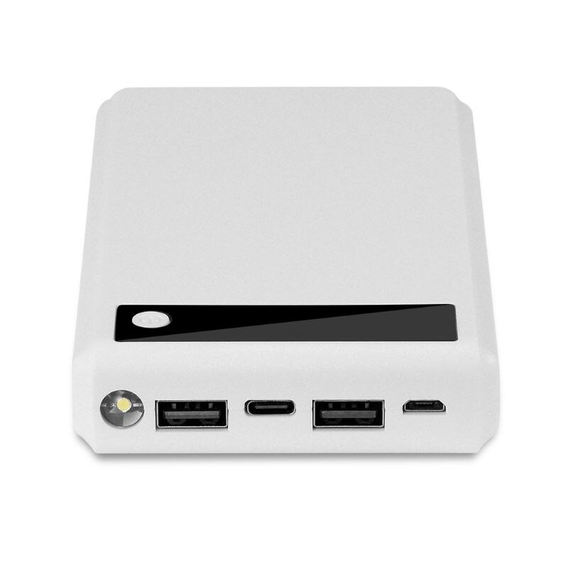 Scatola DIY Power Bank - Batteria 6x 18650 - Uscita USB 5V 2.1A - Ingresso Micro USB/Type-C - Plastica