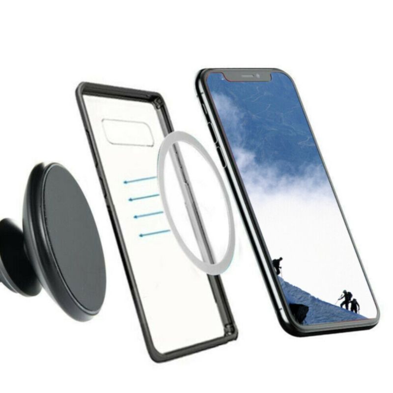 Anillos de Metal redondos universales para cargador inalámbrico Qi, soporte de montaje magnético para coche, para teléfonos inteligentes iPhone, 4 Uds.