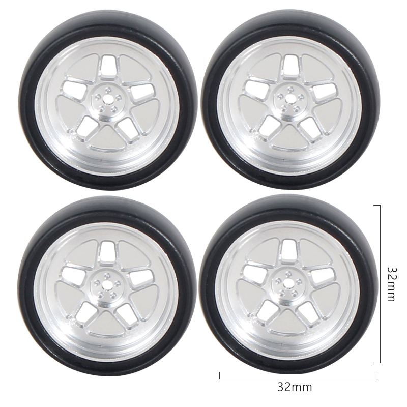 1:18 LDRC AE86 A86 LD1801 LD1802 LD1803 LD1804 A01 A02 Metal 32mm RC Hard Drift Tire Wheel Hard Tyre 1/18 RC Car Upgrade Parts: Yellow