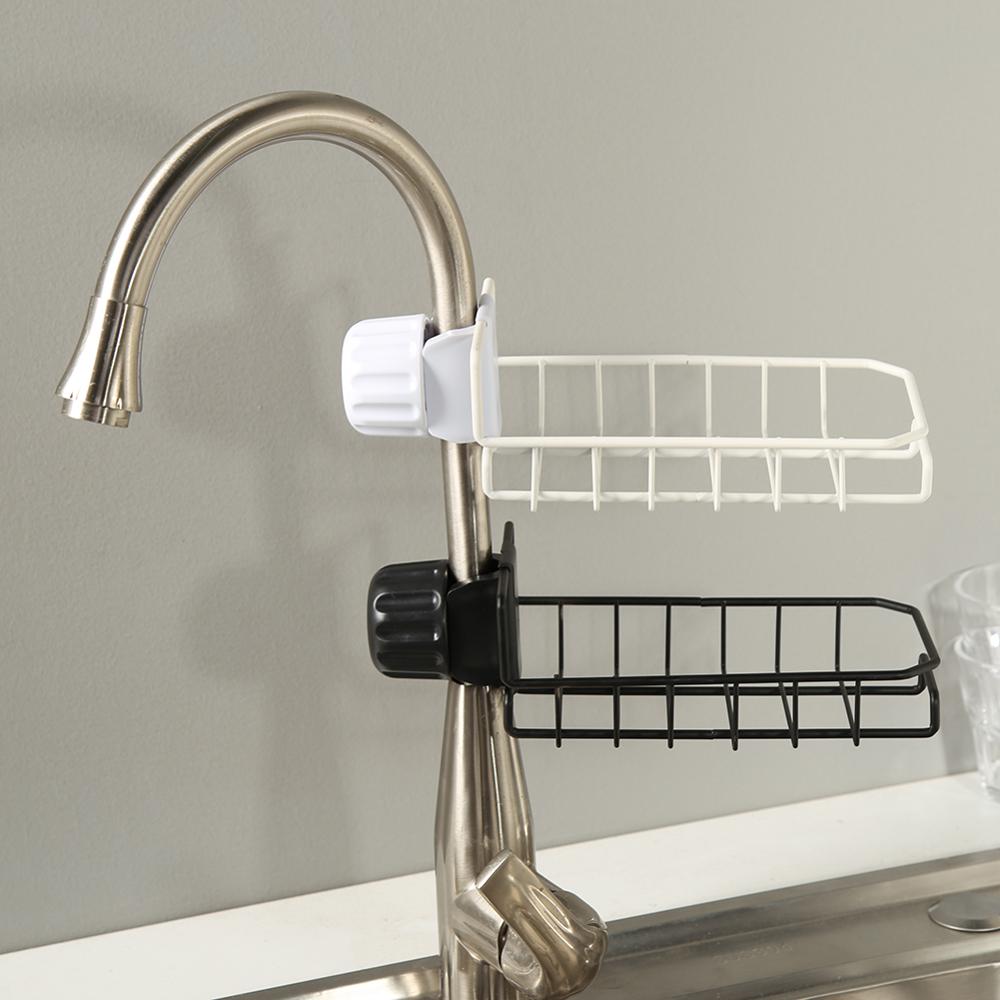 Stainless Steel Faucet Drain Hanging Rack faucet shelf sponge dish cloth finishing rack Bathroom Kitchen Sponge Organizer