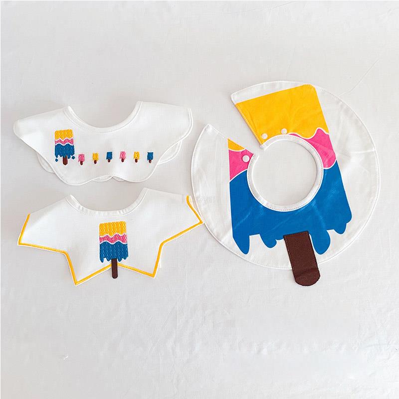 3 Stuks/partij Baby Baby Boy Meisjes Slabbetjes Katoen Kerst Sterren Speeksel Handdoeken Zacht Stitchwork Verstelbare Voeden Burp Doeken 0-24M: 001