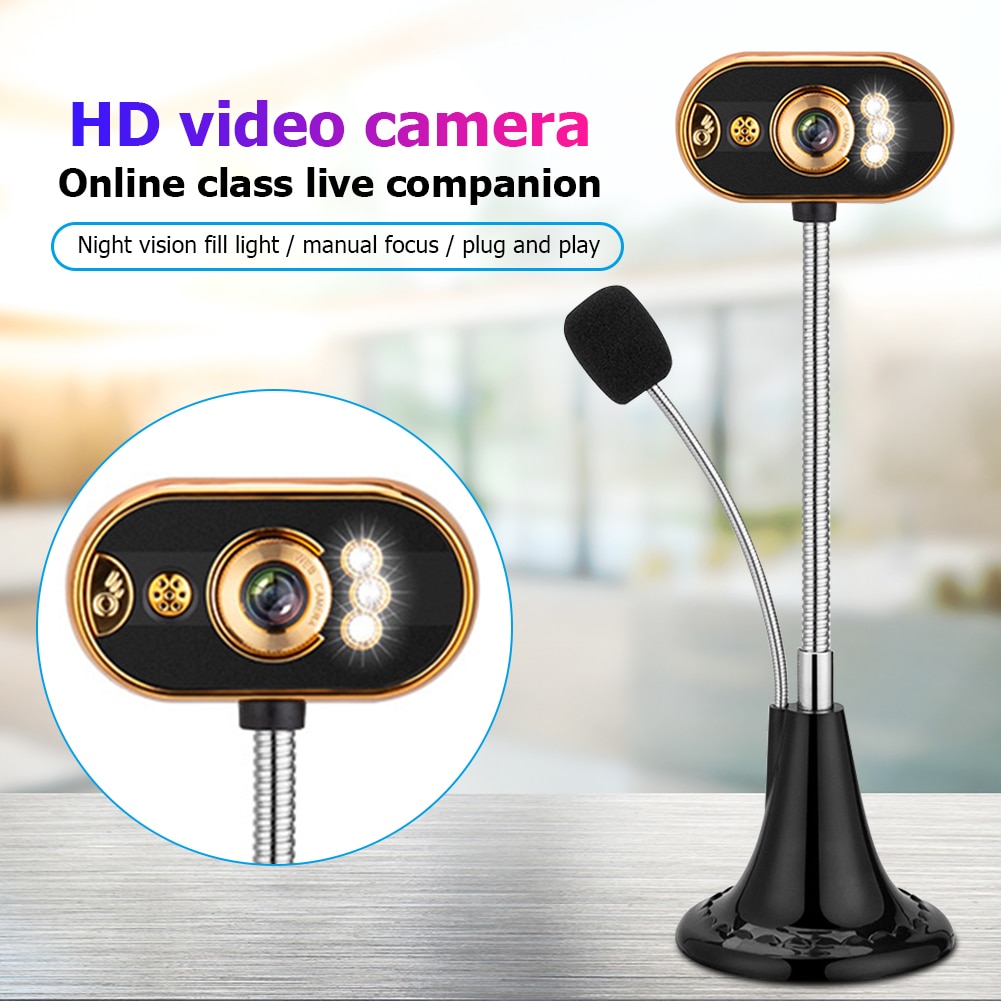 Zwanenhals Hd Webcam Met Microfoon 4 Led USB3.0 USB2.0 Driver Gratis Web Camera Voor Desktop Laptop Pc Computer 640X480 pixel