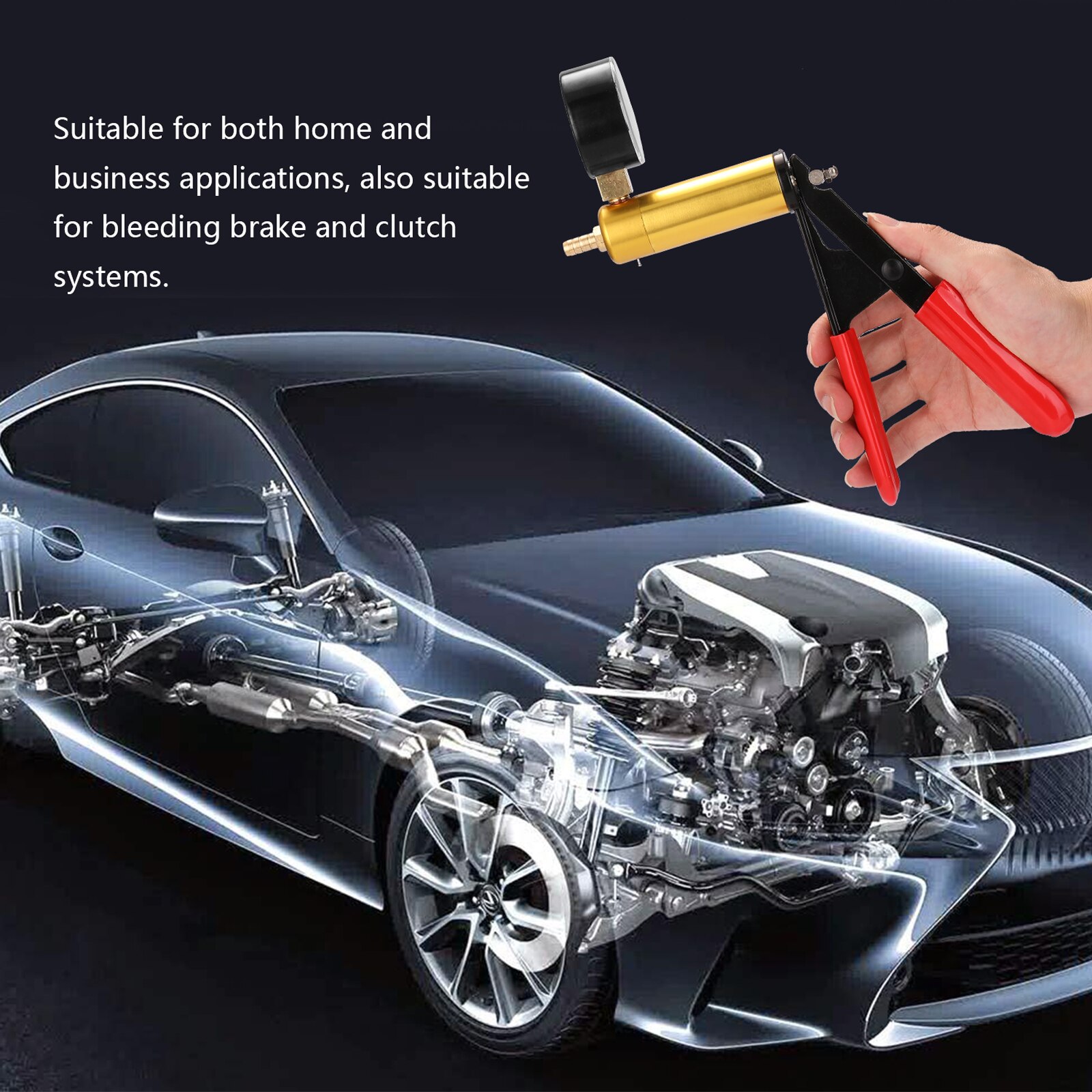 Car Auto Hand Held Vacuum Pressure Pump Brake Bleeder Adaptor Fluid Reservoir Tester Vacuum Bleeding Test Kits