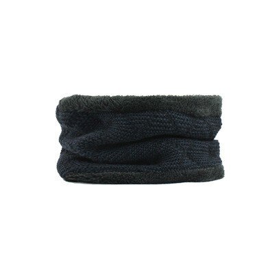 nouvelle de luxe tricot Beanie chapeau écharpe hommes hiver Plaid Plus velours écharpe épaissir couverture Cap écharpes Ski Bone: navy scarf