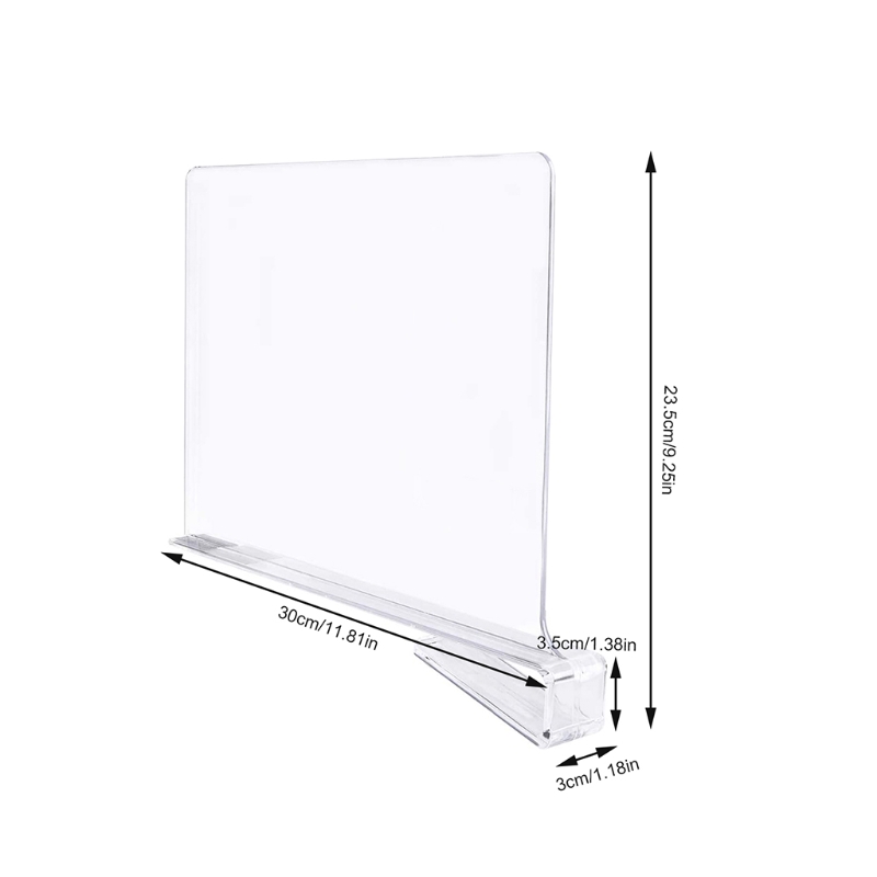 2 Pcs Clear Acrylic Shelf Dividers for Closet Wood Closets Shelf Separator and Organizer Multipurpose Classification for