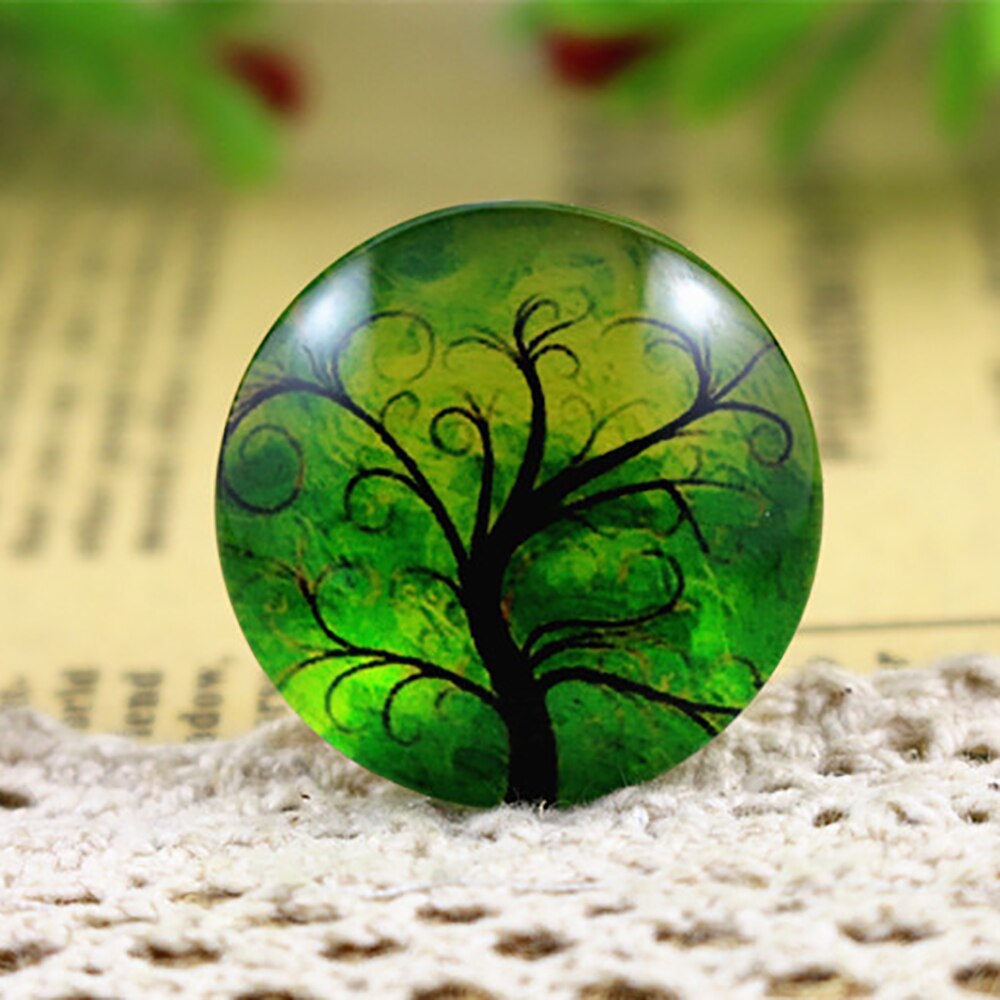 5 stuks/lot 25mm handgemaakte fotoglas cabochons (boomserie): F6-07
