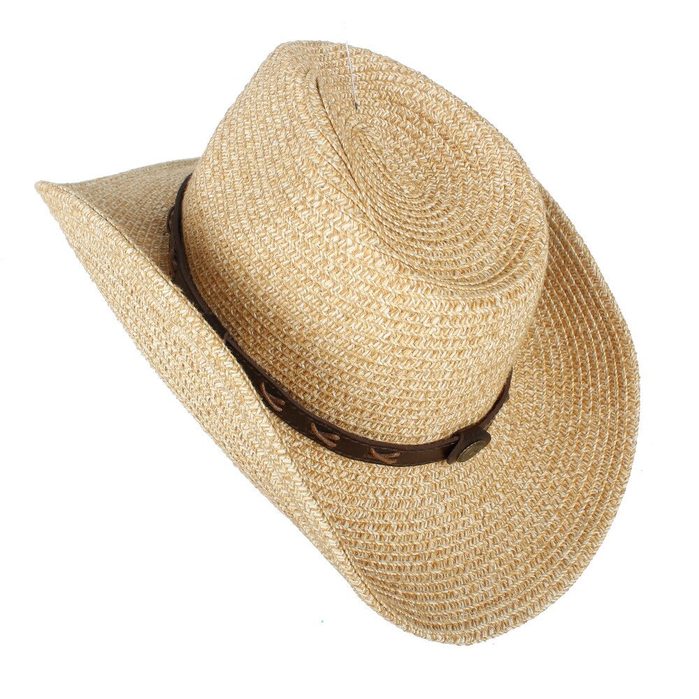 Frauen der Männer der Sommer Stroh Strand Breiter Krempe Cowboy Western Cowgirl Hütte Sombrero hombre Strand Cowgirl Jazz Sonnenhut