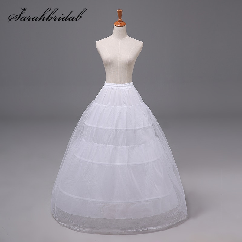 In Stock Petticoat Underskirt Long Tulle Netting Nylon 2 Layer 3 Hoop White Crinoline A Line Vintage Women Skirts Slips 12011
