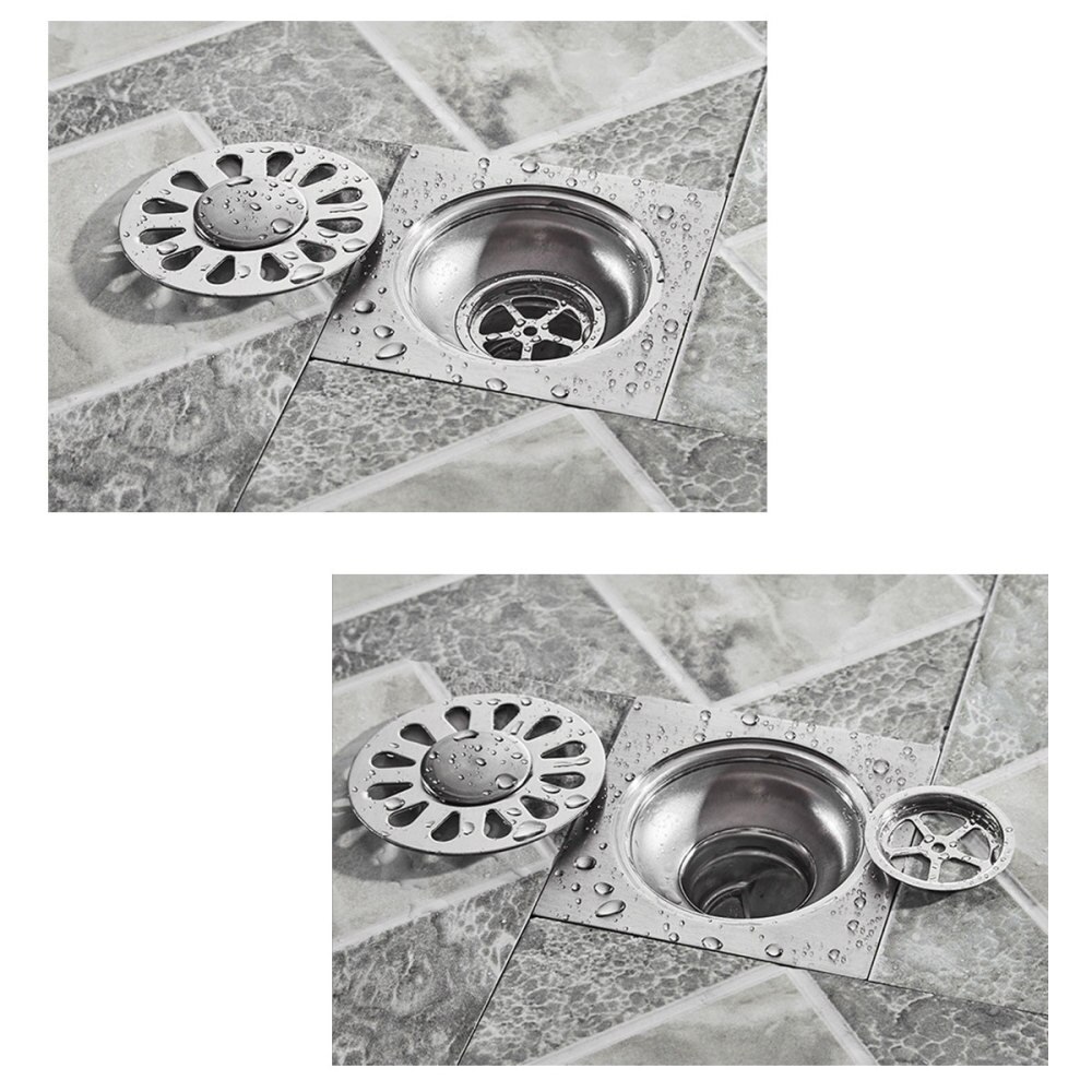 Bathroom Drain Cover Durable Stainless Steel Shower Drain Cap with Lid for Floor Laundry Kitchen Bathroom(Compatible wit