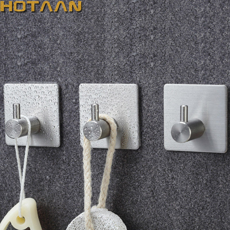 SUS 304 Stainless Steel Robe Hooks Wall Door Clothes Hanger Kitchen Bathroom Rustproof Towel Hooks Bathroom Accessory Organizer