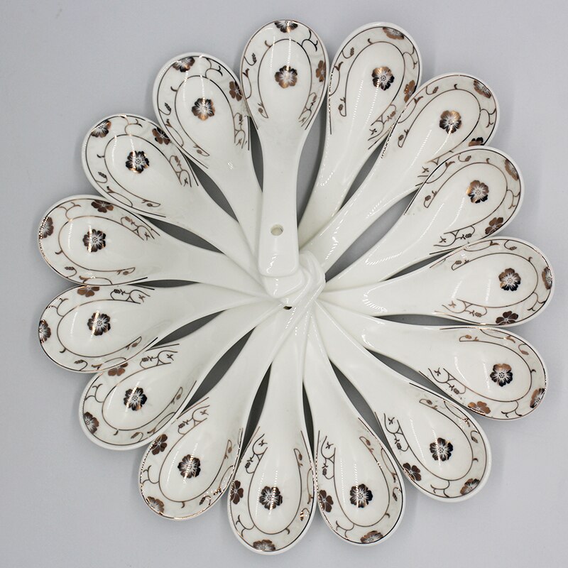 Keramische Aziatische Soeplepel 5.3 "(Ongeveer 13.5 Cm) Chinese Japanse Stijl Voor Ramen Dumplings