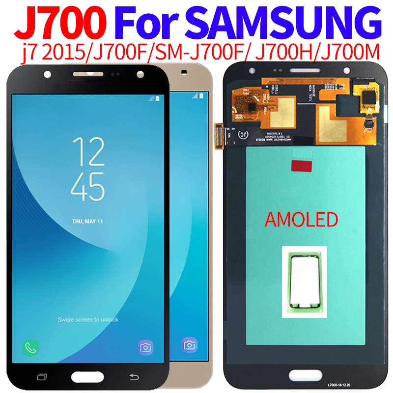 Super AMOLED Für Samsung Galaxis J7 J700 J700H J700M LCD Anzeige Touchscreen Digitizer Montage J700F LCD Anzeige