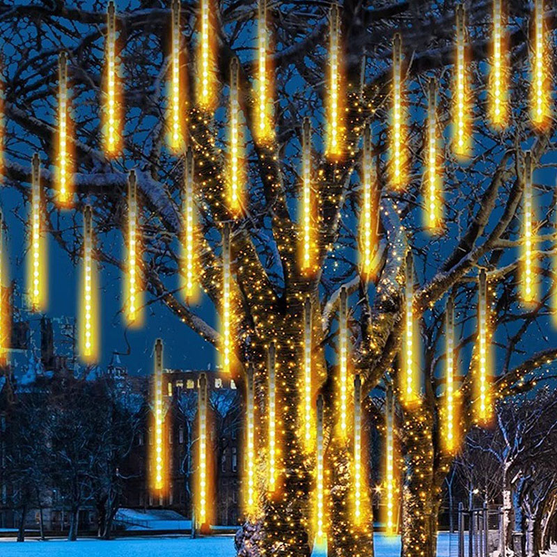 30/50CM LED Meteor Shower Rain Lights Waterproof Falling Raindrop Fairy String Light for Christmas Party Patio Decor: Blue / 300W / Eu plug