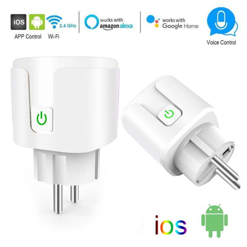 Smart Plug EU 16A Power Monitor Timer Socket Smart Home Accessories Multitools Wireless Compatible Alexa Google Home Assistant