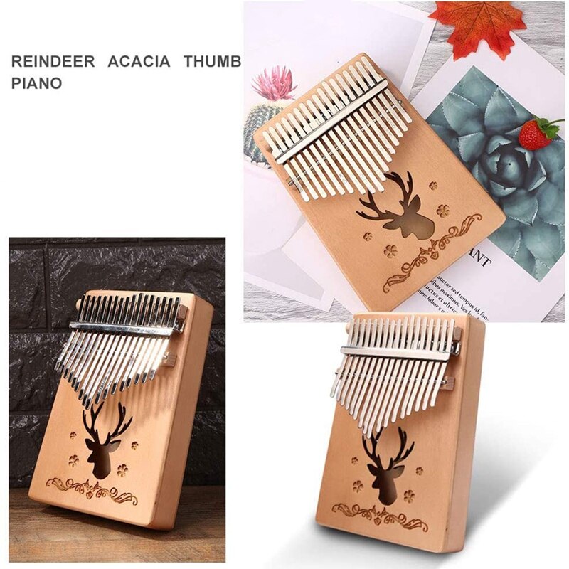 Kalimba 17-Key Thumb Piano with Tuning Hammer, Portable Finger Piano Music , Suitable for Children Adult Beginners