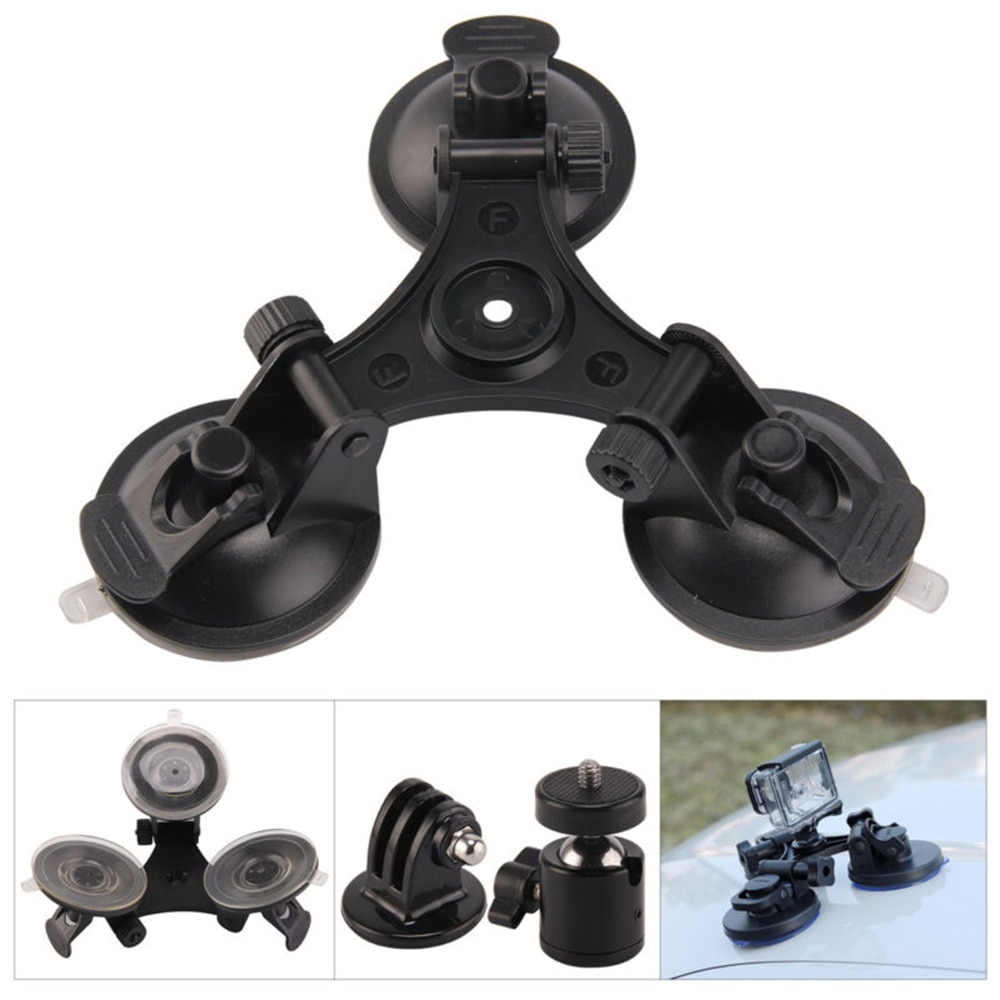 Car Suction Cup Glass Holder Triangle Low angle Triple Car Glass Window Suction Cup Windscreen Dash Mount for Gopro 3 4 5 UK