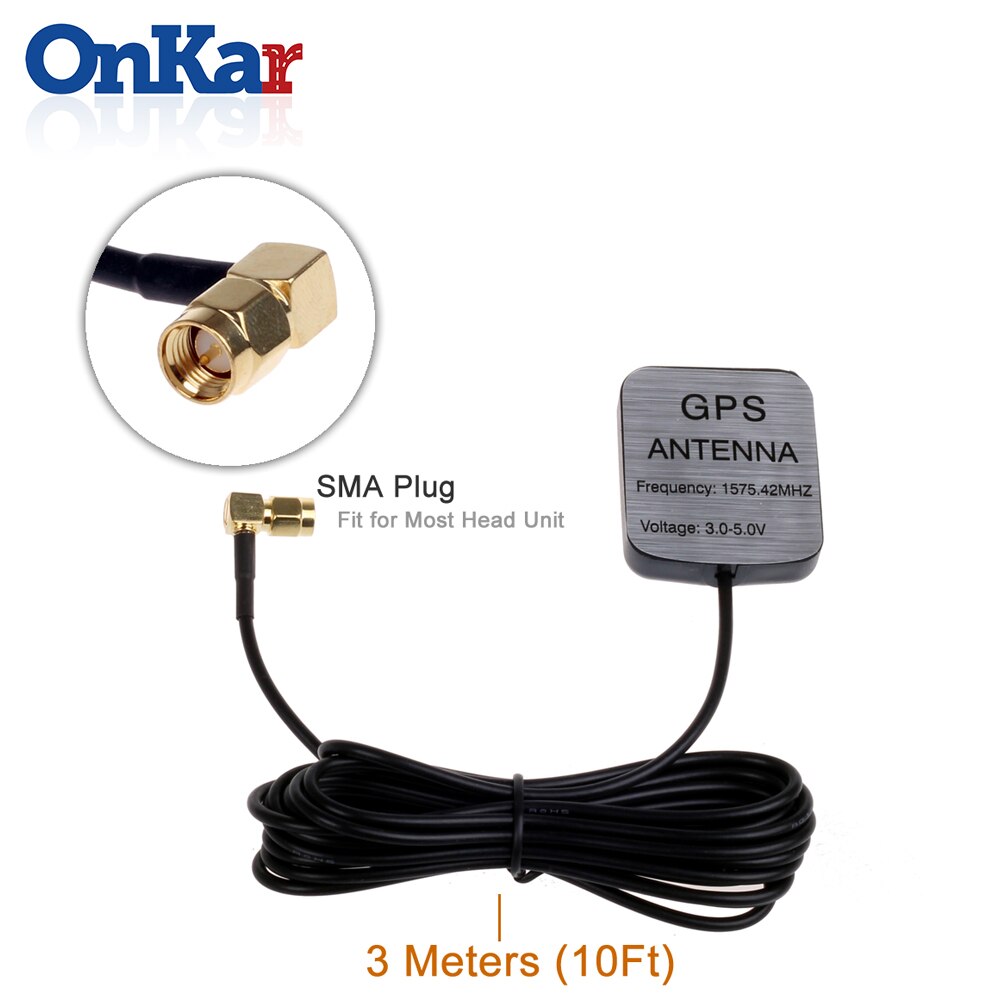 Onkar bil gps tillbehör vinkelförstärka signal gps mottagare gps antenn sma kontakt 3 meter 1575.42 mhz gps tillbehör