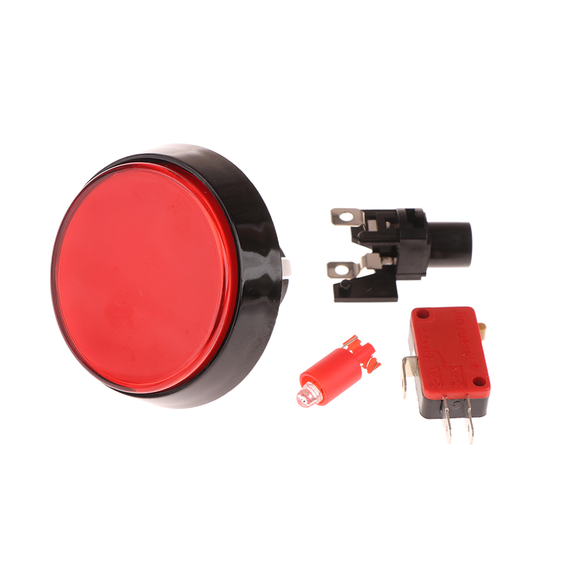 Arkade-Geschmack, 60mm dc 12v große runde LED-tasten , 5- farbiger mikroschalter, automatischer zurücksetzen-knopf für Arkade-automaten: Weiß