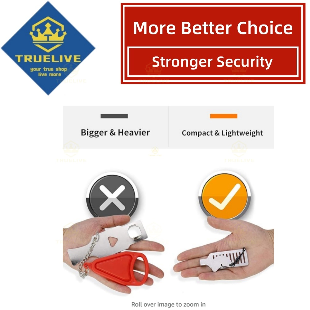 Portable Door Lock Latch Anti-theft Lever Lock Removable Door Blocker Adhesive Security Latch No Drill Manual Door Stop Doorstop