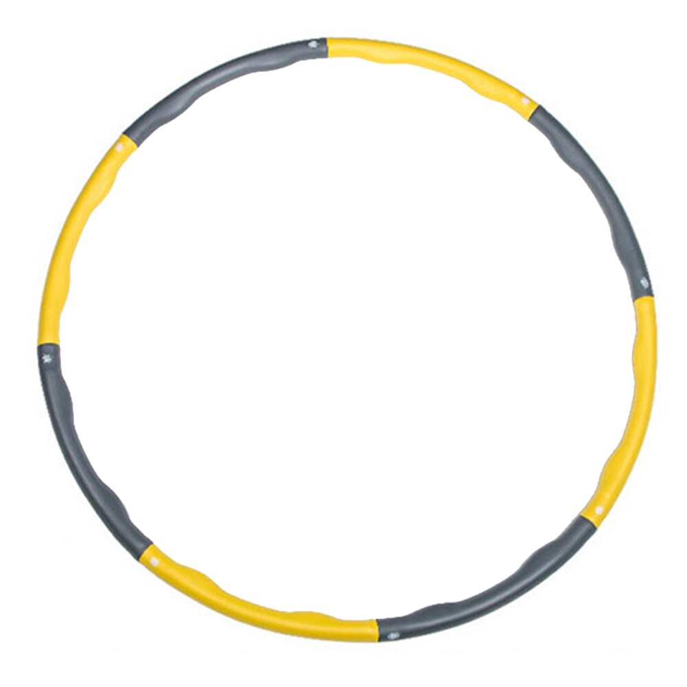 8 Knopen Fitness Hoop Verwijderbare Pe Hoepel Yoga Taille Sport Gewogen Hoops Oefening Afslanken Massage Loop Fitness Cirkel Indoor Gym: YELLOW