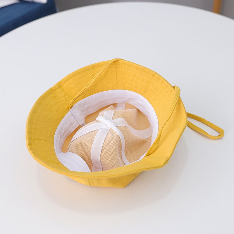 Solid Color Baby Hat Cartoon Little Grass Kids Bucket Hat Summer Breathable Cotton Children Fisherman Cap