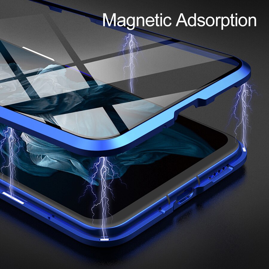 Magnetic case For huawei nova 5t 5 t t5 yal-l21 Double Sided glass phone cover honor 20 pro case nova5T Metal Adsorption fundas