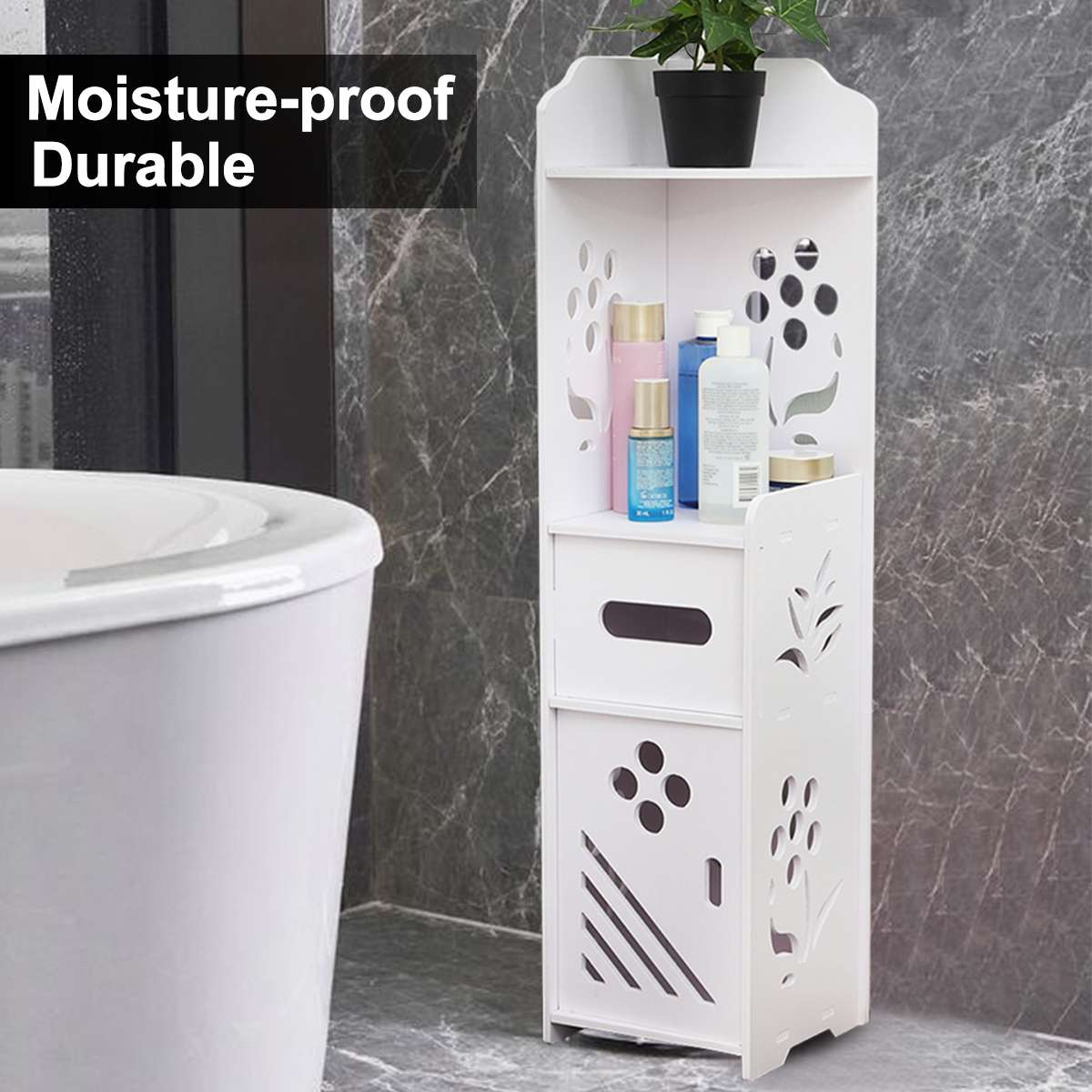 Two Style Waterproof Bathroom Cabinet Floor-standing Storage Shelf Rack Toilet Home Furniture Cabinet Board Cupboard Shelf