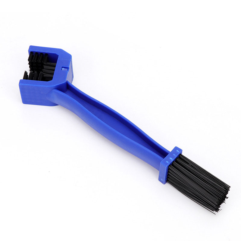 Motorfiets Mountainbike Fiets Scooter Dubbele-End Keten Reinigingsborstel Cycle Chain Borstel Motor Ketting Clean Tool: Blauw