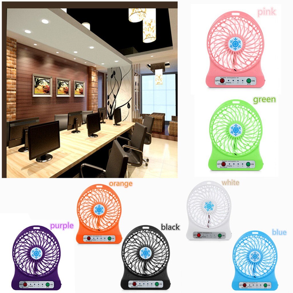 Mini Portable Fan Usb Rechargeable Fan Mini Desk Third Wind LED Light Fan Air Cooler Rechargeable Air Cooler Cooling Fans