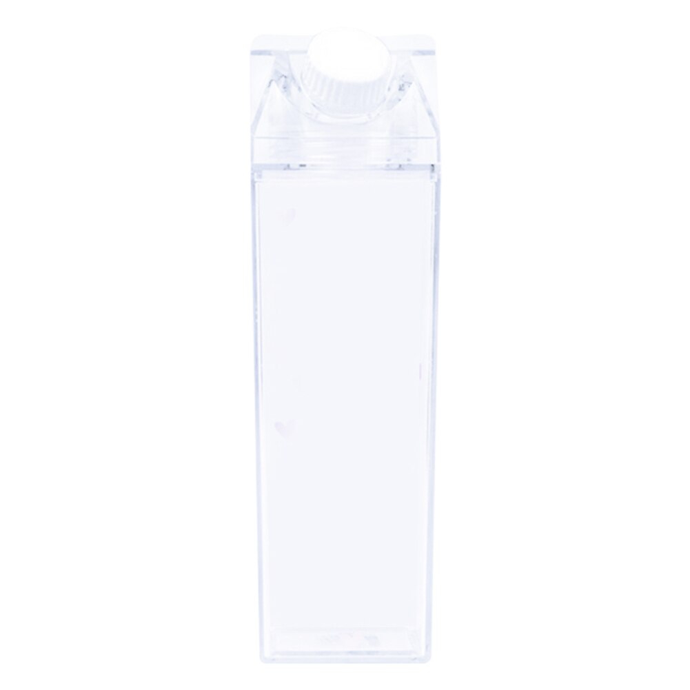 500ML Wasser Flasche BPA FREI Kunststoff Klar Milch Karton Kasten transparent draussen Sport Reise Saft Trinken Tasse: transparent
