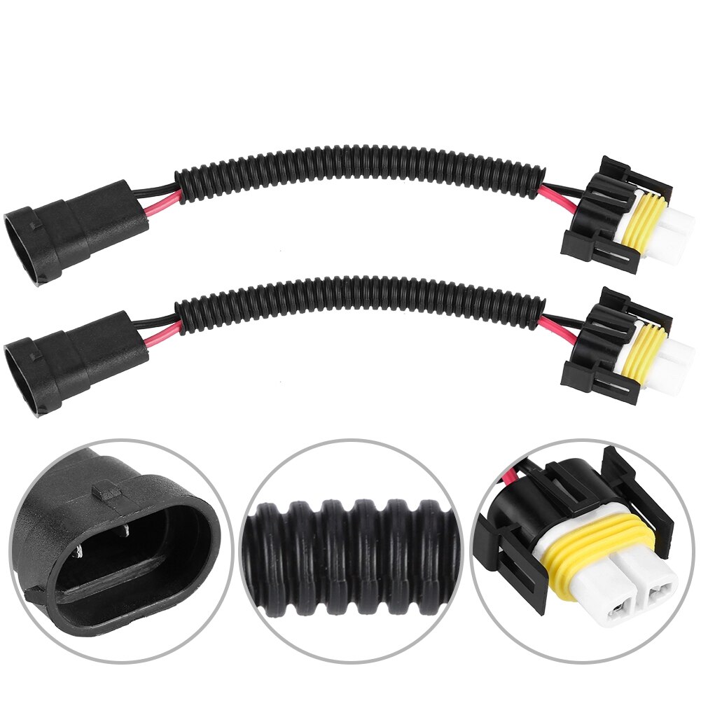 1 Pair Conversion Connector Wiring For H11 H8 Headlight Fog Light Harness Socket Conversion Wiring Harness Plug Cable Socket