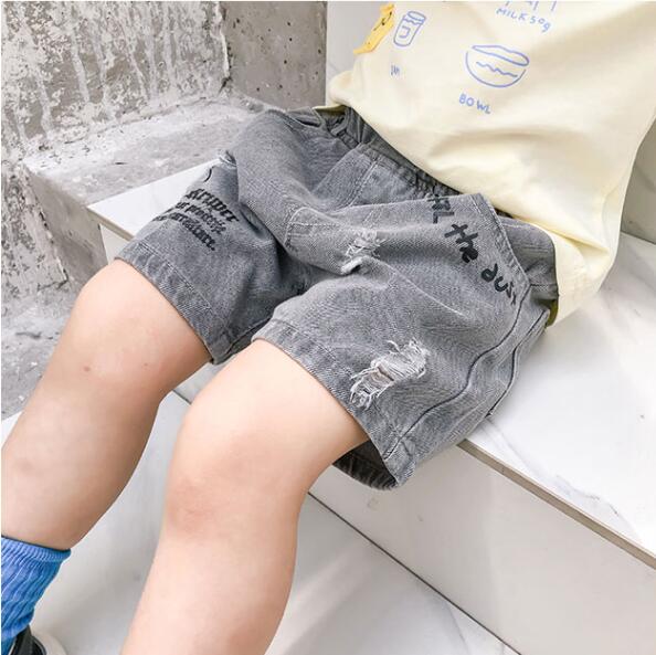 Sommer baby drenge denim shorts hul børn jeans sydkorea stil dreng afslappet cowboy shorts barn 2 3 4 5 6 år: 2t-- højde 90cm