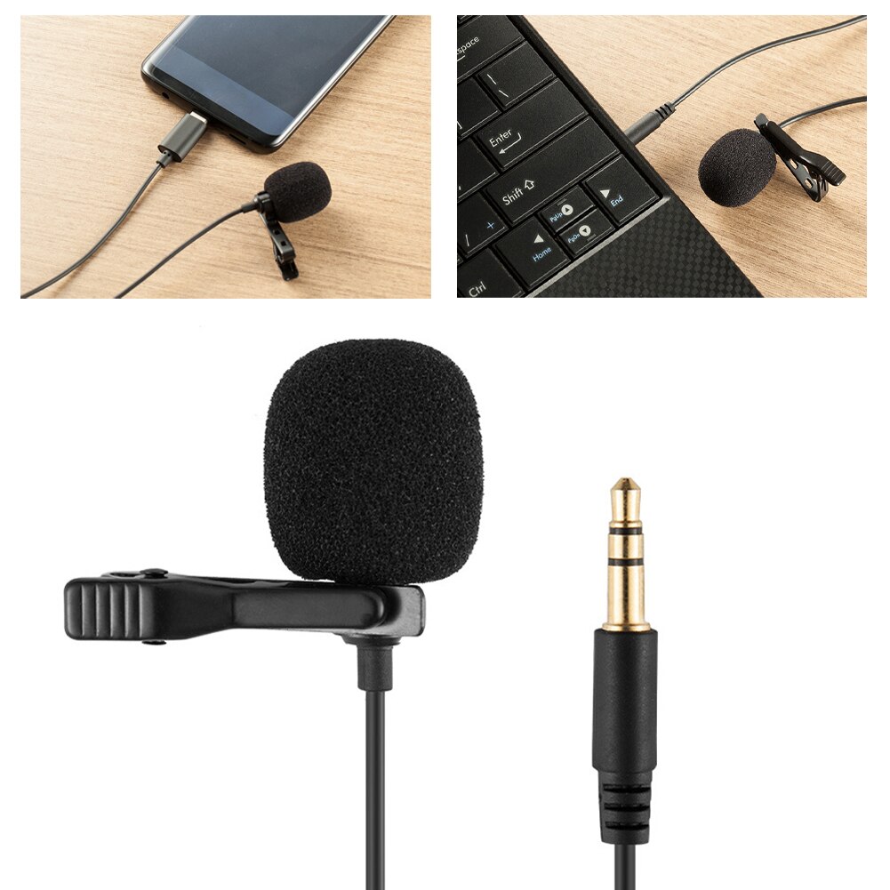 3.5mm Jack Omnidirectional Microphone Hands Free Plug And Play Meeting For Computer Laptop Mini Audio With Tie Clip Mobile Phone