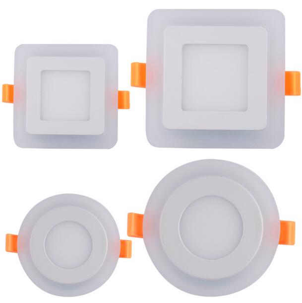 Dubbele Kleur LED Panel Licht 6W 9W 16W 24W Ronde Vierkante Panel LED Plafond Lamp AC110V 220V Indoor Inbouwdownlight