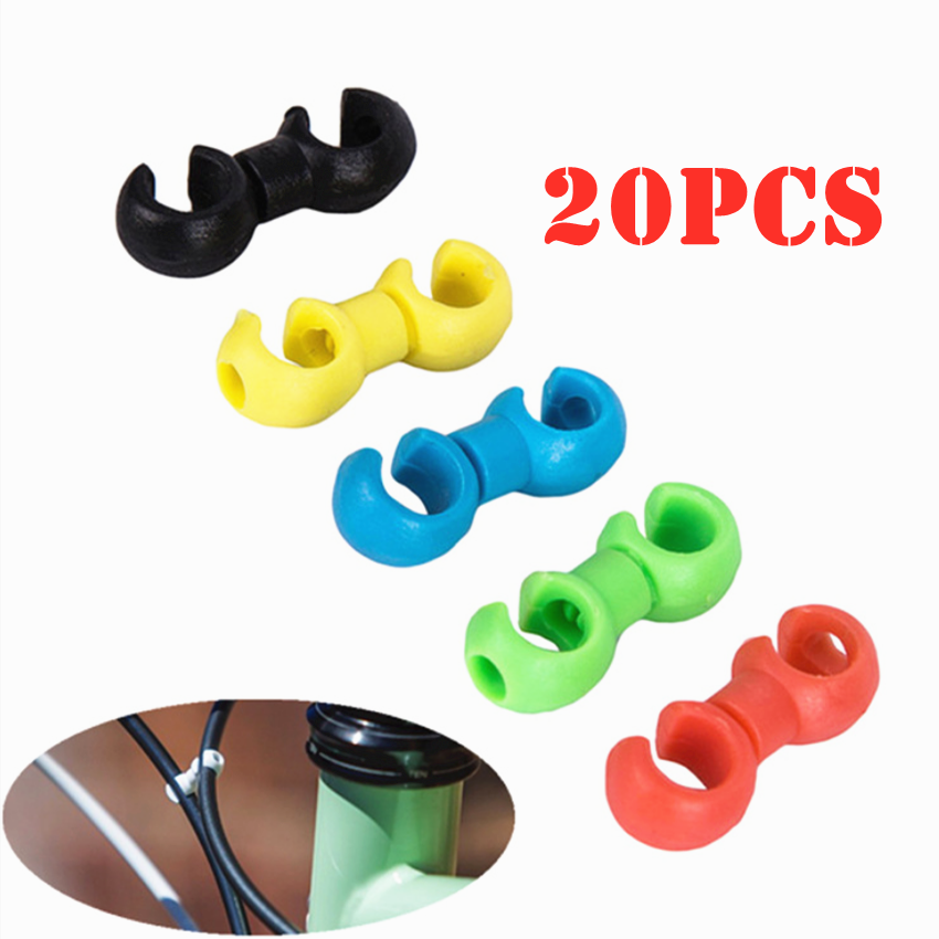 20pcs Bicycle MTB Brake Cable S Style Clips Buckle Hose Guide Bike Cross Line Clip Shift Line Tube C Buckle Brake Hose S Buckle