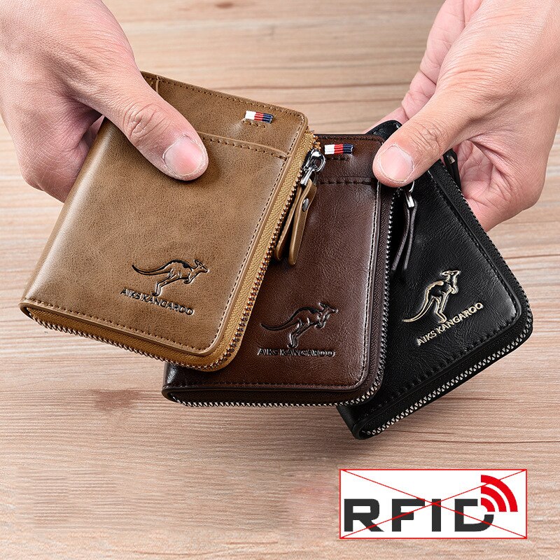 Aiks Kangaroo Wallet RFID Blocking Anti-theft Credit Card Bag Antimagnetic Unisex Wallet RFID Protected