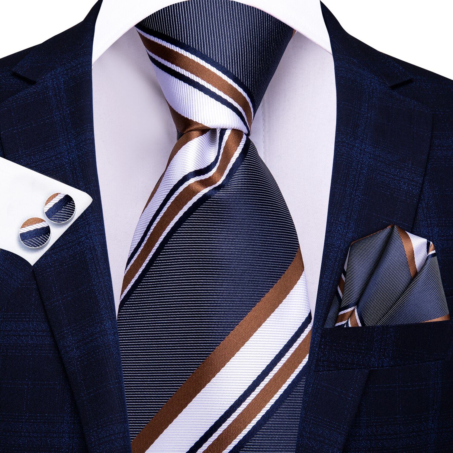Hi-Tie – cravate à carreaux noirs pour hommes, nouvelle Business, 100% soie, 8.5cm, cravate de luxe formel, mariage de: 3374